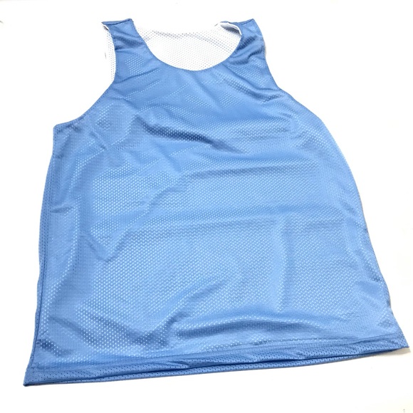 New Mens Reversible Basketball Mesh Tank Jersey Size L Blue White Shirt Athletic - Picture 4 of 6